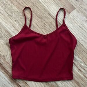 Shein red stretchy crop tank